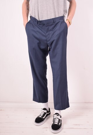 CALVIN KLEIN MENS VINTAGE TROUSERS W34 L28 BLUE 90S