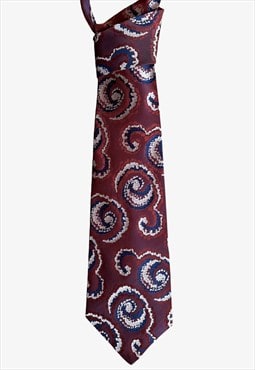 Vintage 80s Hardy Amies Abstract Print Polyester Tie