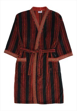 90s YVES SAINT LAURENT red striped bathrobe 