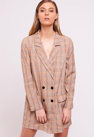 CHECKED BLAZER DRESS