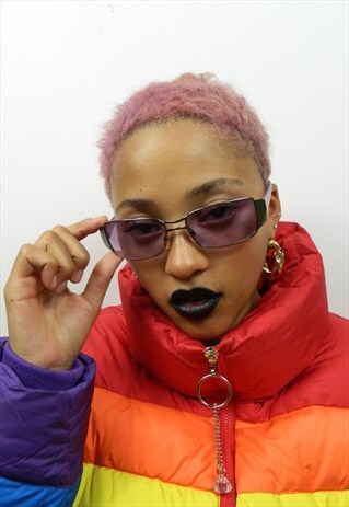 VINTAGE PURPLE Y2K RECTANGULAR BARBIE SUNGLASSES