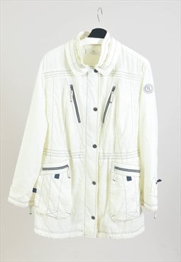 Vintage 90s shell parka jacket in white