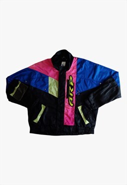 Vintage 90s Apico Colour Block Biker Racing Jacket