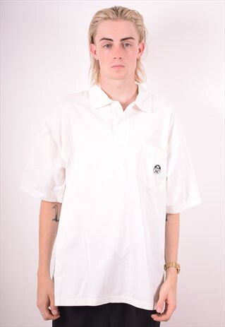 NORTH SAILS MENS VINTAGE POLO SHIRT XL WHITE 90S