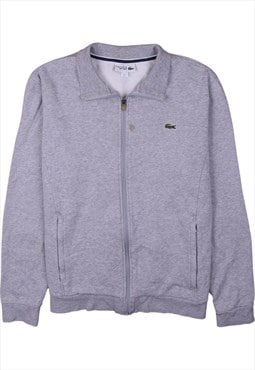 Lacoste Sport 90's Plain Full Zip Up Sweatshirt Large Grey