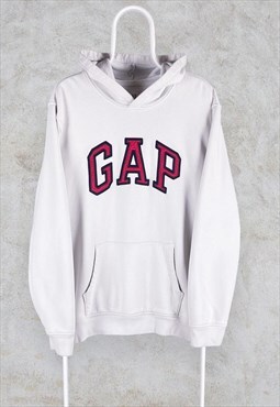 White Gap Hoodie Spell Out Arc Logo XXL