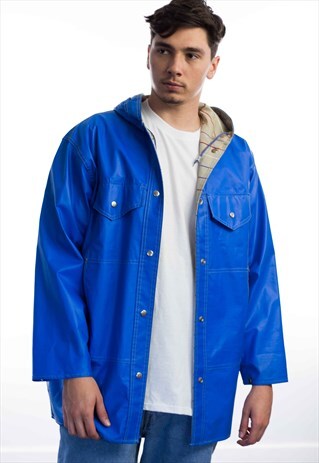 VINTAGE REVERSIBLE RAIN COAT JACKET 90S S 35.1