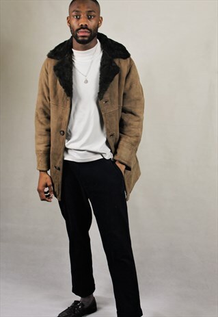 VINTAGE / REAL SHEEPSKIN / SUEDE COAT