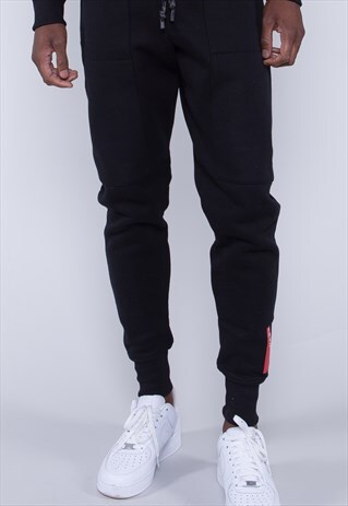 BLACK SLIM FIT JOGGER WITH LOGO