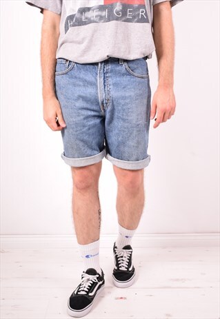 LEVI'S 505 MENS VINTAGE DENIM SHORTS W34 BLUE 90S