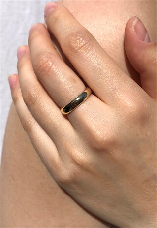 PLAIN GOLD BAND RING GOLD PLATED 