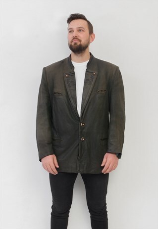 ITALLO ORIGINAL TRACHTEN VINTAGE MENS UK 46 SOFT LEATHER 2XL
