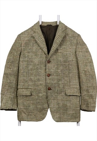 VINTAGE 90'S HARRIS TWEED BLAZER TWEED WOOL JACKET GREEN,