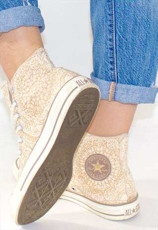 RETRO HI-TOP GOLD GLITTER CONVERSE UK 7