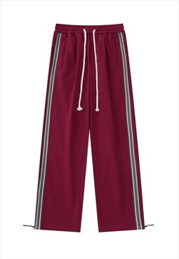 Tapered joggers utility pants beam sports trousers in red 