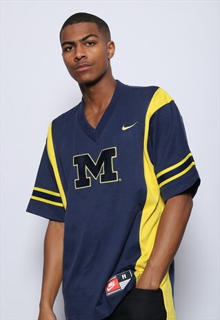 VINTAGE NIKE MICHIGAN LOGO T-SHIRT BLUE