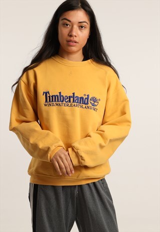 VINTAGE TIMBERLAND EMBROIDERED SPELL OUT SWEATSHIRT
