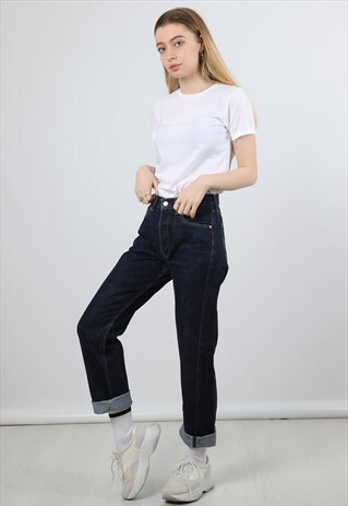 VINTAGE LEVI 501 28X30 NAVY DENIM JEANS