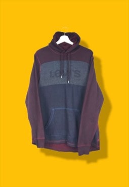 Vintage Levis Sweatshirt Hoodie in Burgundy L