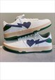 RETRO CLASSIC SNEAKERS HEART PATCH TRAINERS IN WHITE