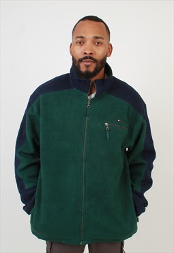 Men's Vintage Tommy Hilfiger Green Full Zip Fleece Jacket