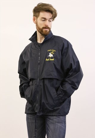 VINTAGE 1990S NAVY BLUE BOMBER JACKET