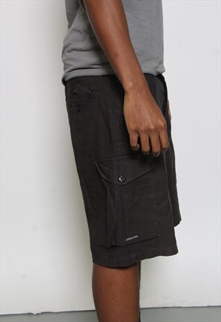 VINTAGE STONE ISLAND CARGO SHORTS BLACK