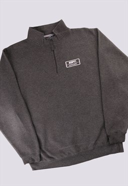 Vintage   Sweatshirt Grey Large ESPN Quarter Zip