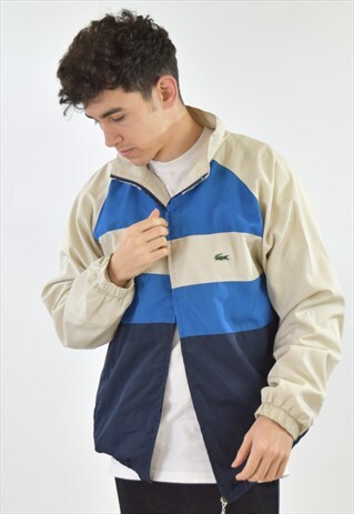 VINTAGE BLUE BEIGE LACOSTE 90S TRACKSUIT TOP JACKET