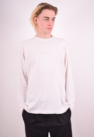 CALVIN KLEIN MENS VINTAGE TOP LONG SLEEVE XL WHITE 90S