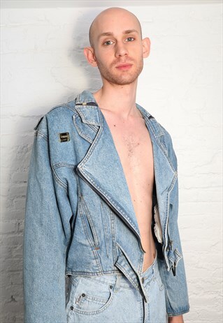 ZIPPED VINTAGE DENIM JACKET