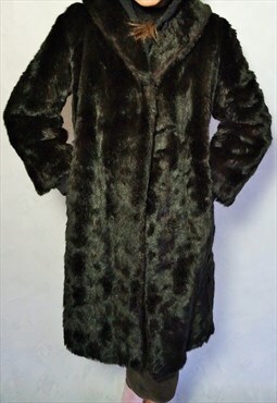 Vintage Faux Fur Coat Blazer Jacket Cardigan Parka