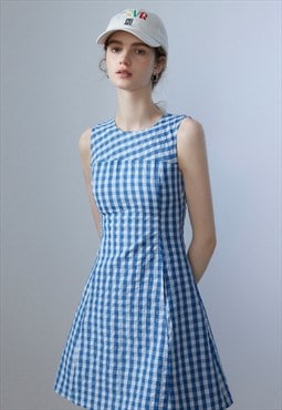 Women's blue plaid dress SS24 VOL.3