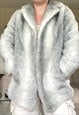 VINTAGE SILVER FAUX FUR COAT