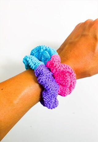 TWO TONE CRINKLE SCRUNCHIE SET