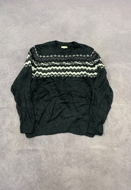 Abstract Knitted Jumper Patterned Knit Sweater