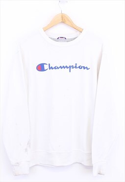 Vintage Champion Sweatshirt White Pullover With Spell Out 