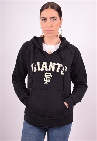 WOMENS VINTAGE HOODIE JUMPER MEDIUM BLACK 90'S