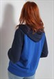 VINTAGE GAP FLEECE LINED SPELL OUT HOODIE BLUE