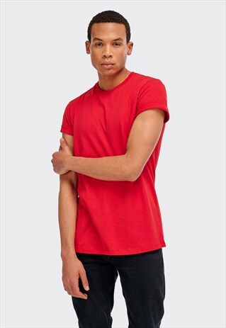 ALCOTT BASIC RED COTTON T-SHIRT