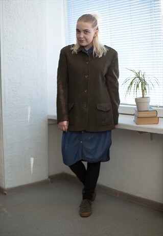 VINTAGE 80'S KHAKI WOOL JACKET