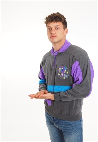 VINTAGE REEBOK 1/4 ZIP SWEATSHIRT GREY