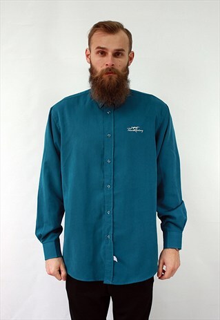 VINTAGE 90'S BURBERRY TURQUOISE SHIRT