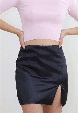 MICAH Y2K SATIN MINI SKIRT- N SASSY BLACK