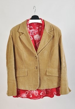 Vintage 00s corduroy blazer jacket in beige