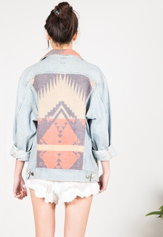 VINTAGE 80'S LEE EMBELLISHED DENIM JACKET / S0016