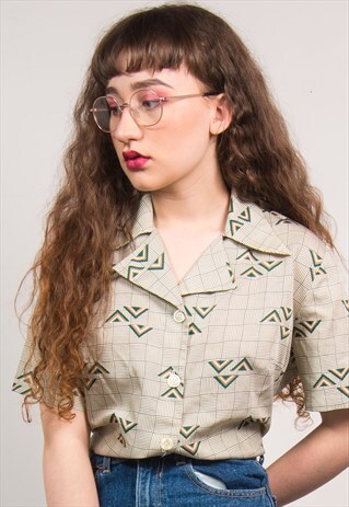 VINTAGE 90'S GREEN ABSTRACT SHIRT