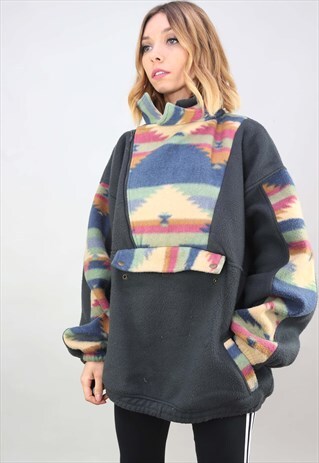 VINTAGE 90S OVERSIZED 1/4 ZIP FLEECE