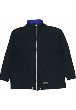 Champion 90's Zip Up Spellout Sweatshirt Small Blue