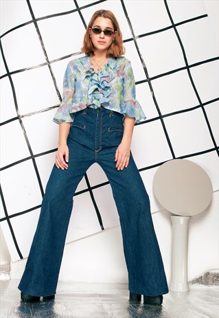 DENIM FLARES - 70S VINTAGE HIGH WAISTED JEANS
